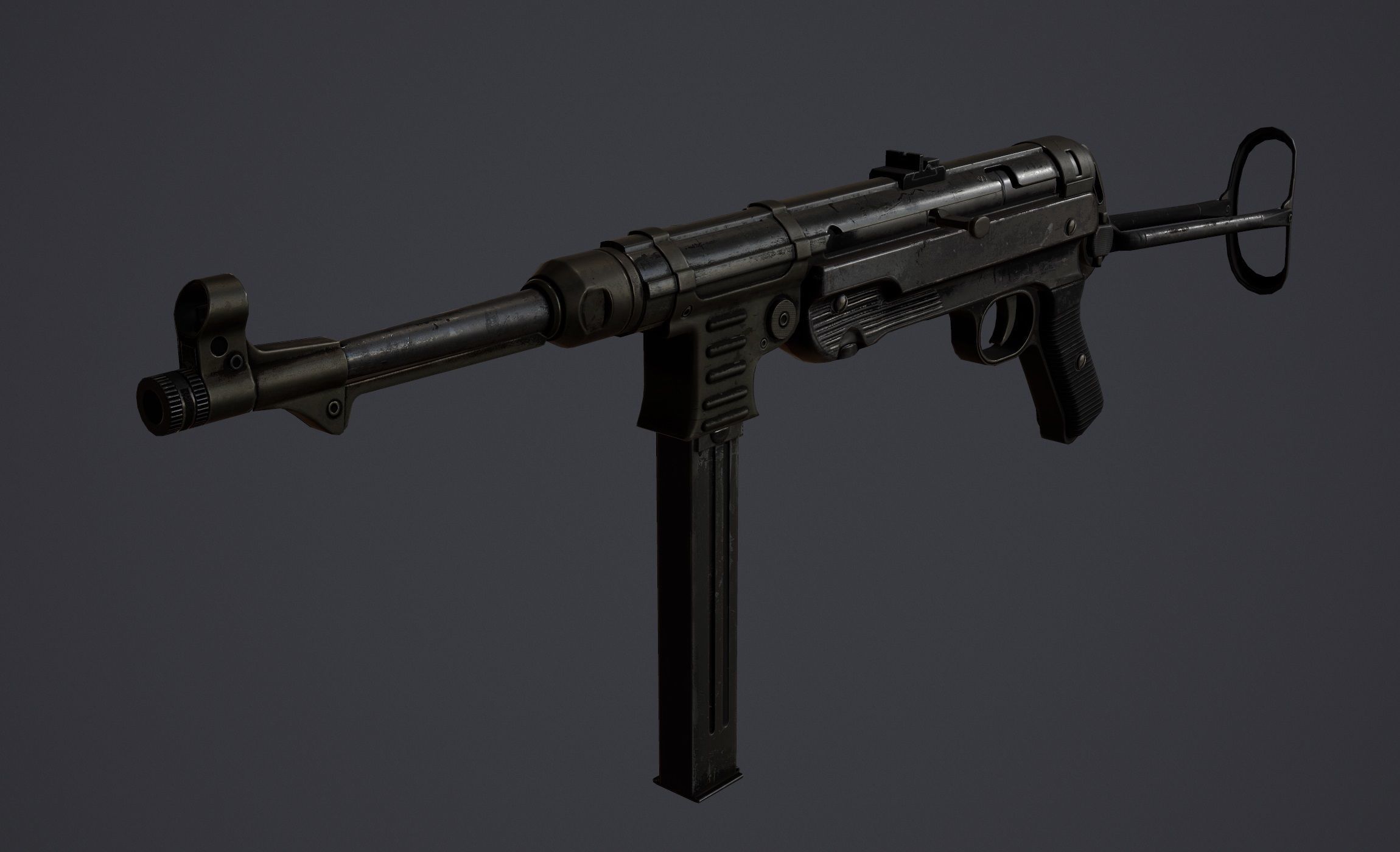 MP40 - WWII Low-poly 3D model_3