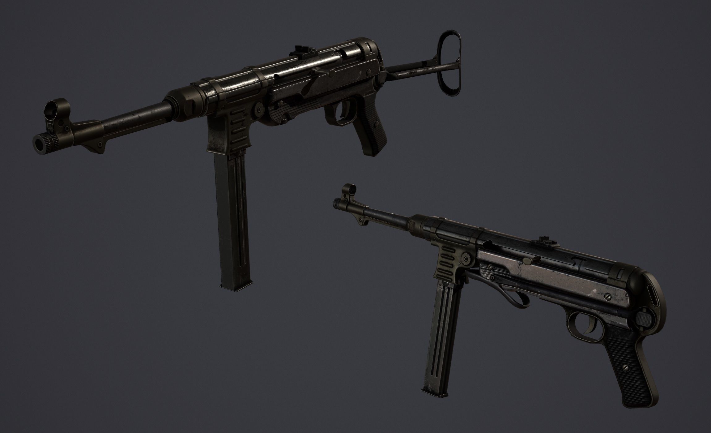 MP40 - WWII Low-poly 3D model_4