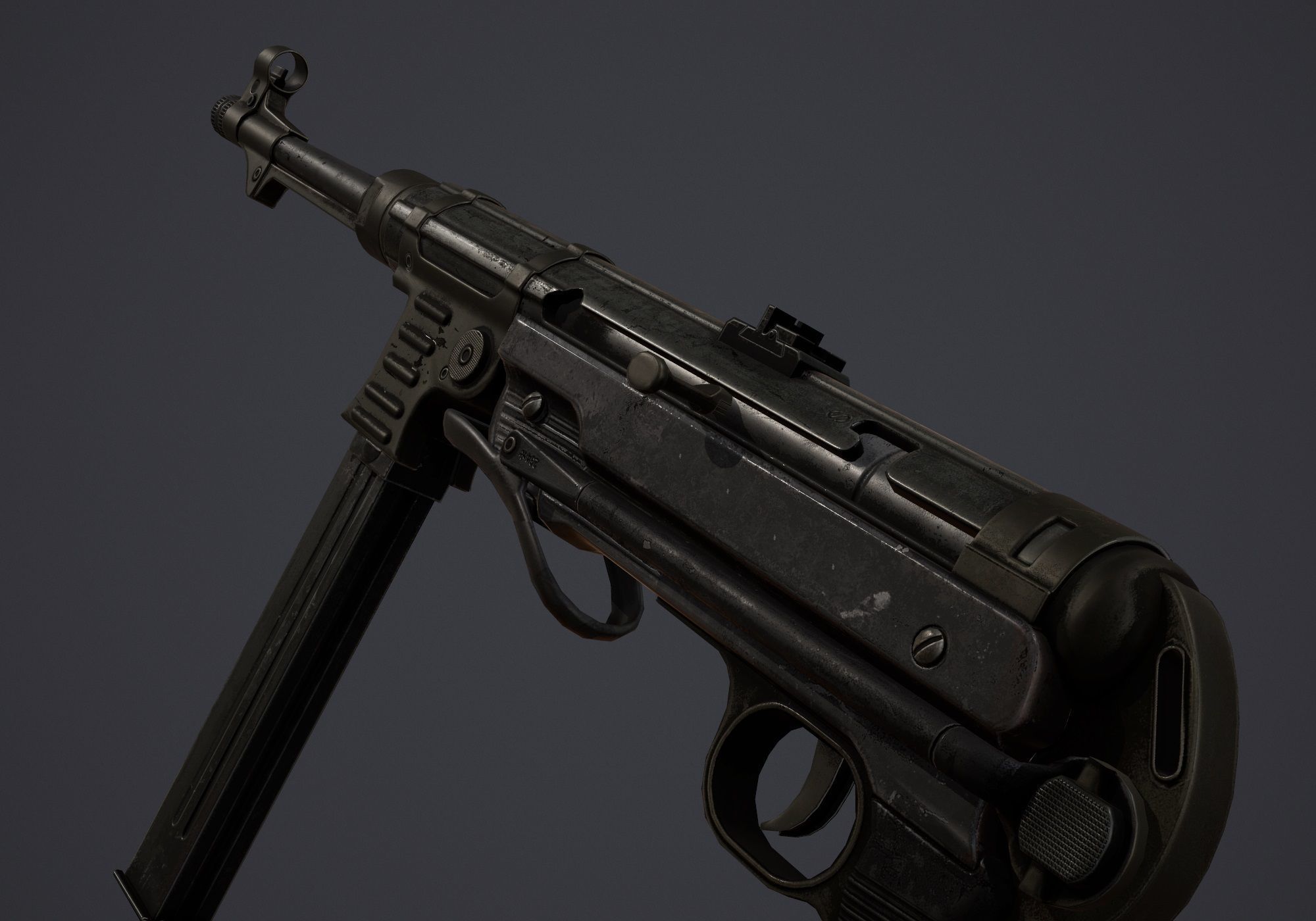 MP40 - WWII Low-poly 3D model_2