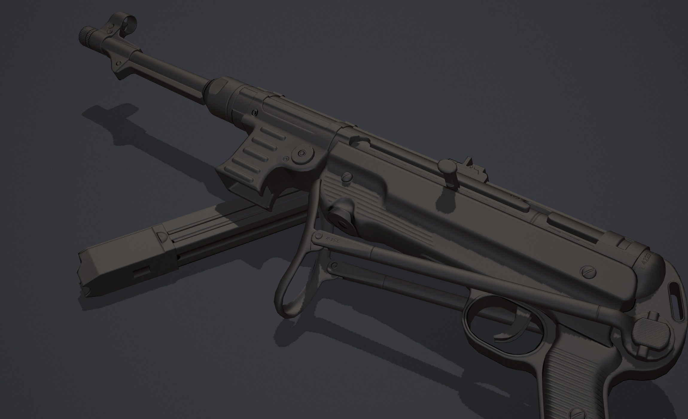 MP40 - WWII Low-poly 3D model_7
