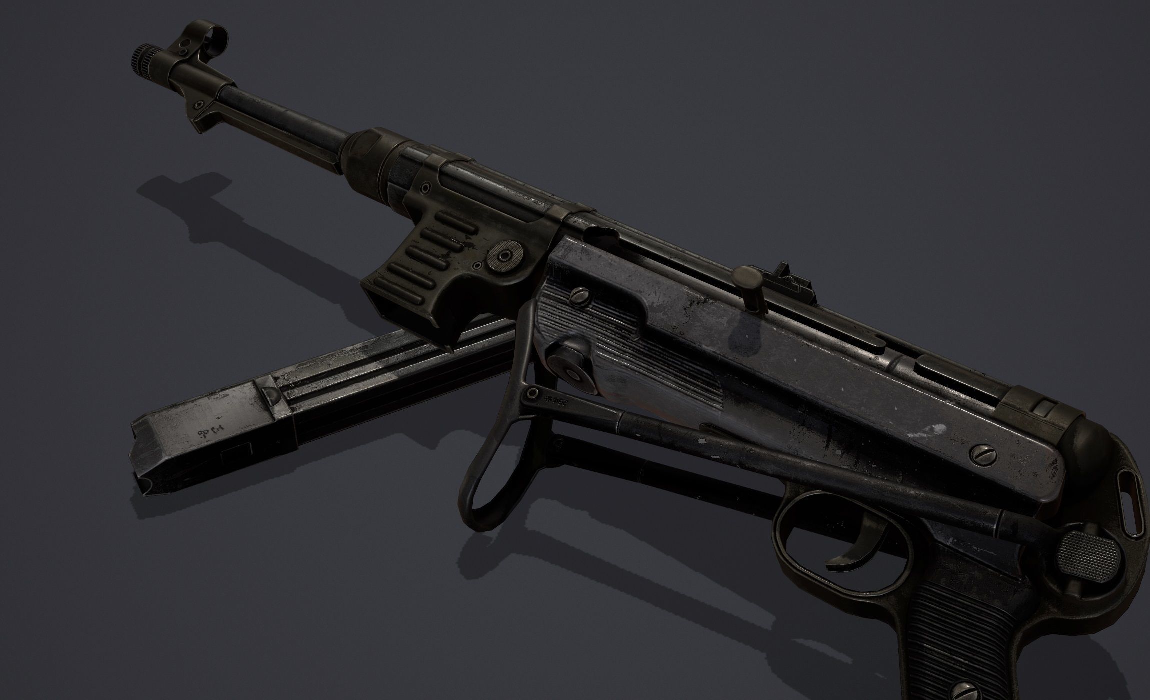 MP40 - WWII Low-poly 3D model_6