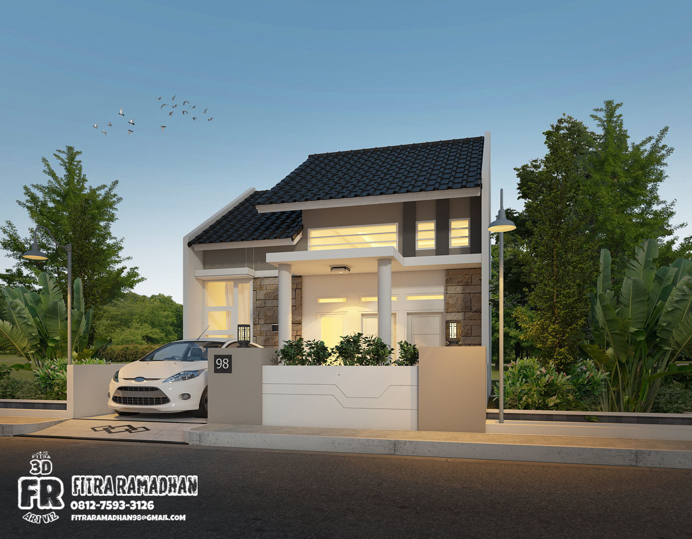 Minimalis house 3D model_3