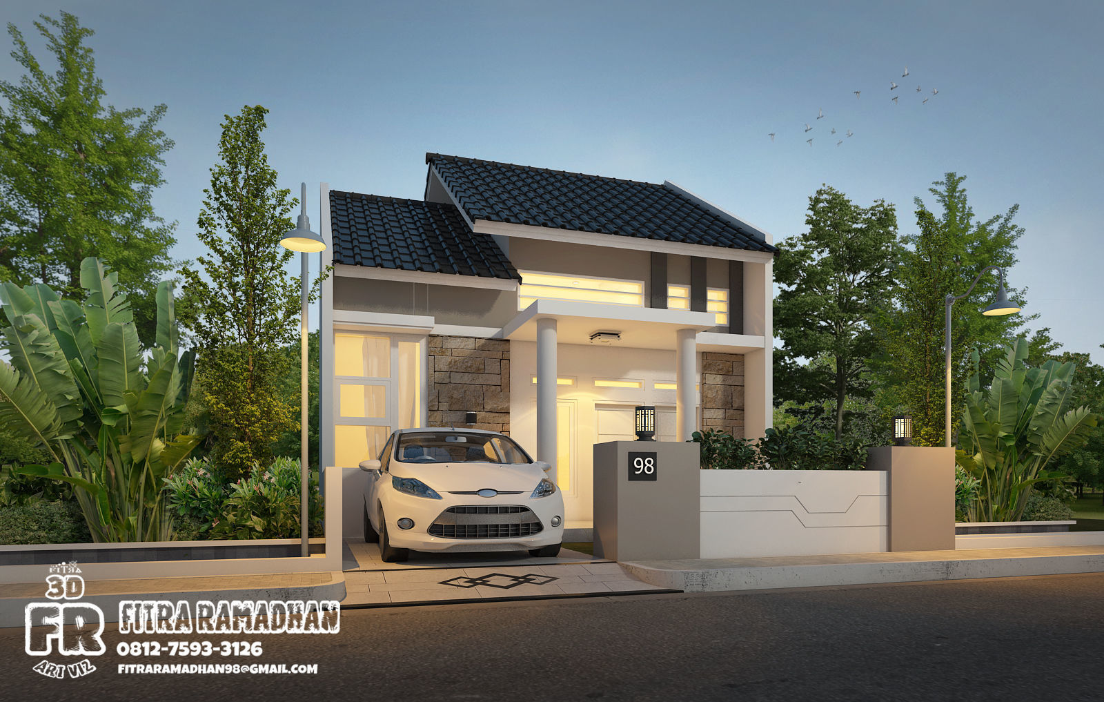 Minimalis house 3D model_2