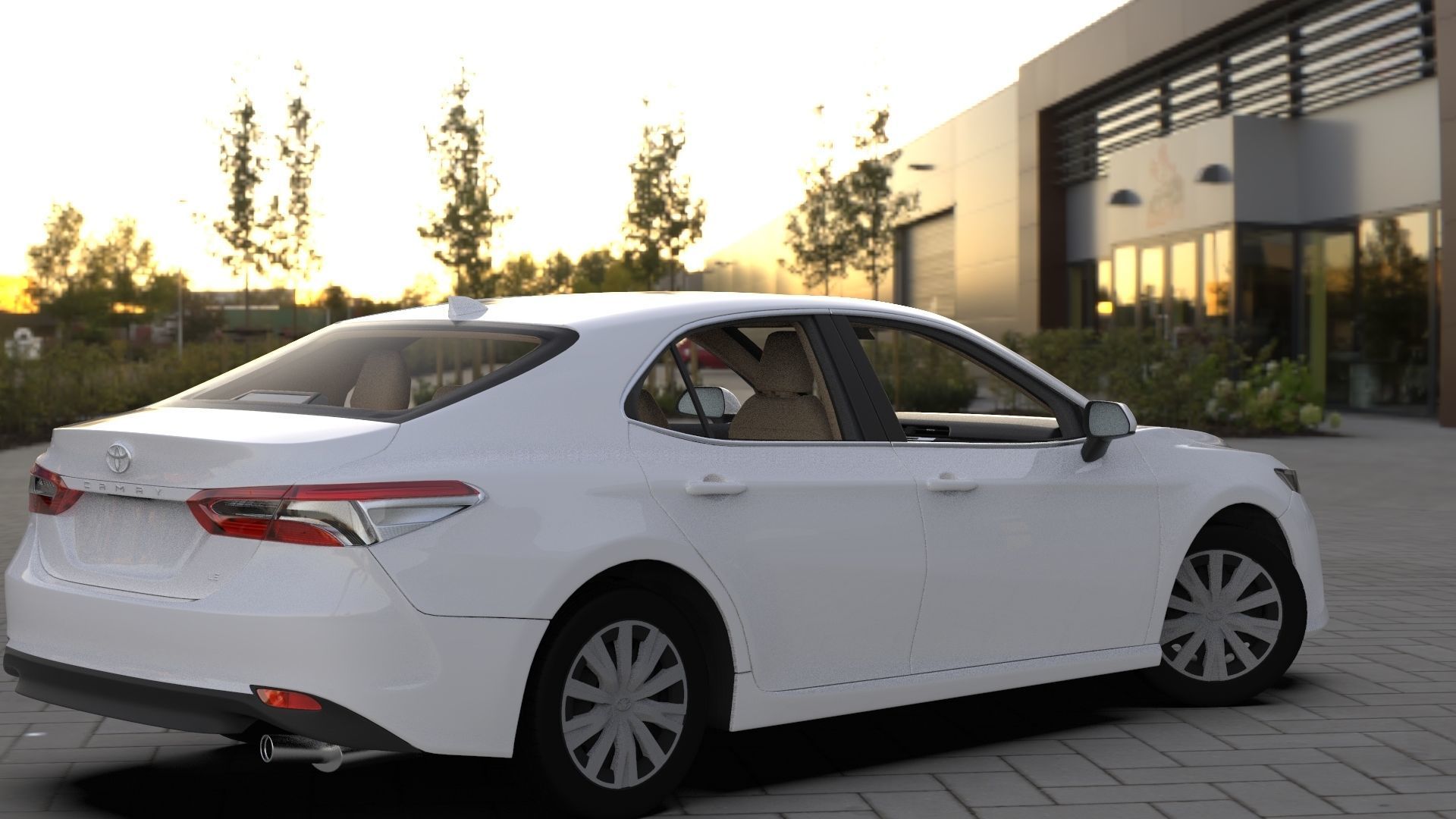 Toyota Camry LE 2019 HQ INTERIOR Bumpers Support 3D model_1