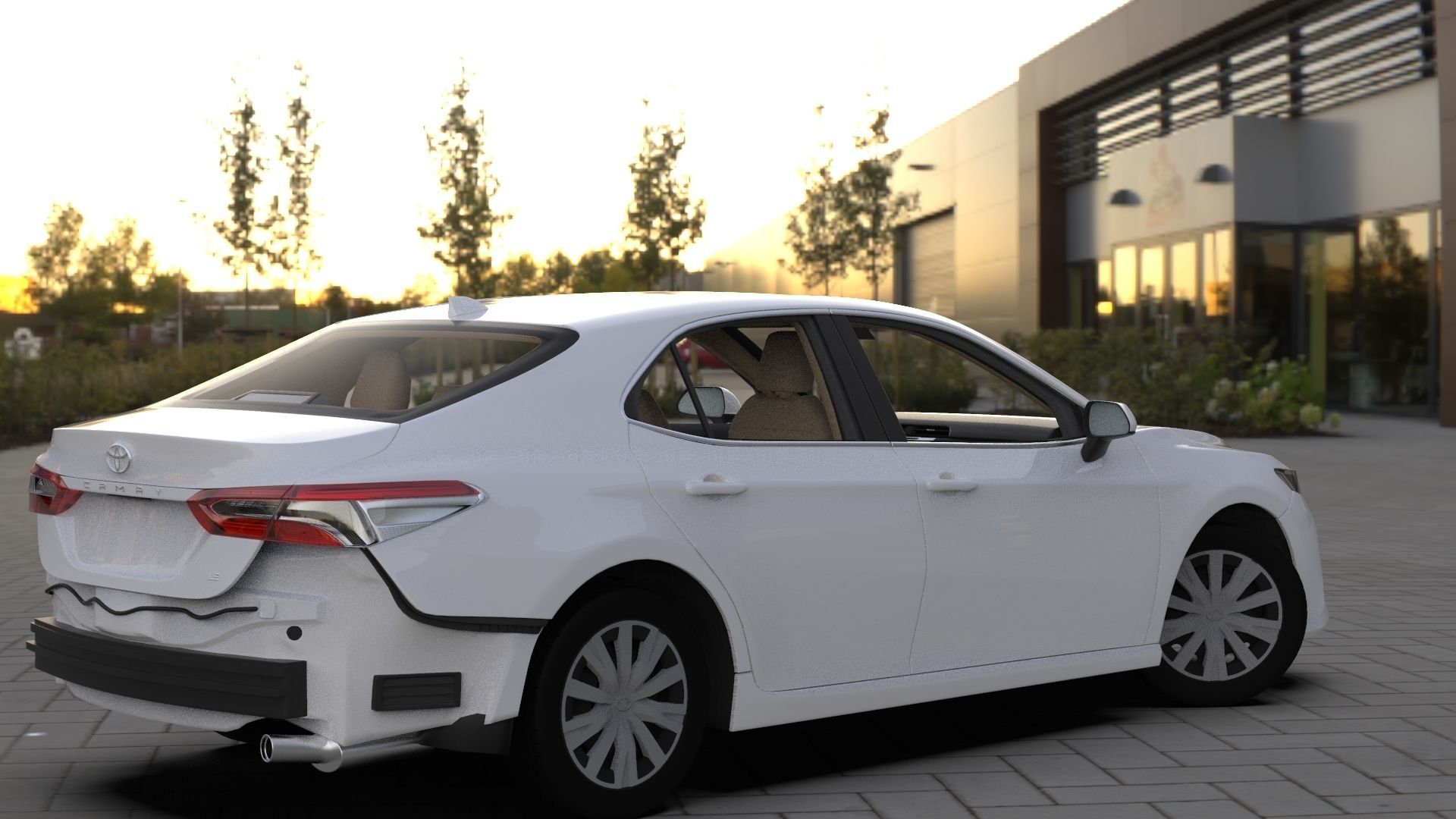 Toyota Camry LE 2019 HQ INTERIOR Bumpers Support 3D model_3