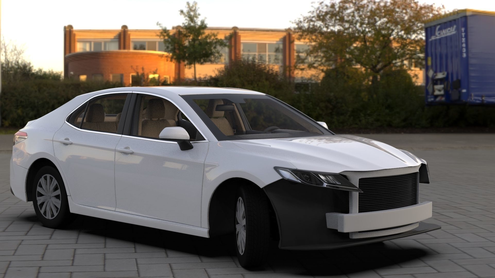 Toyota Camry LE 2019 HQ INTERIOR Bumpers Support 3D model_2