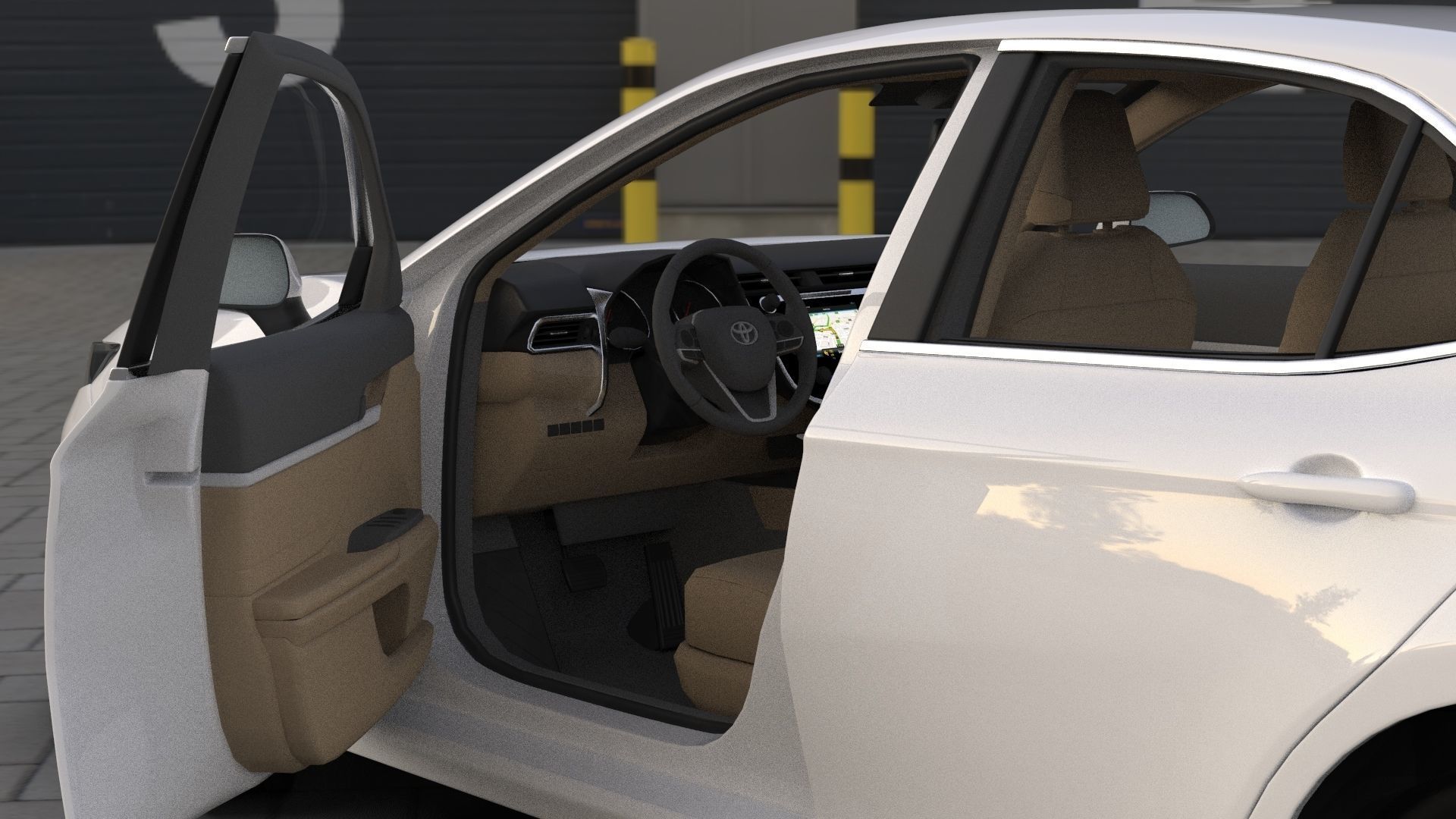 Toyota Camry LE 2019 HQ INTERIOR Bumpers Support 3D model_6