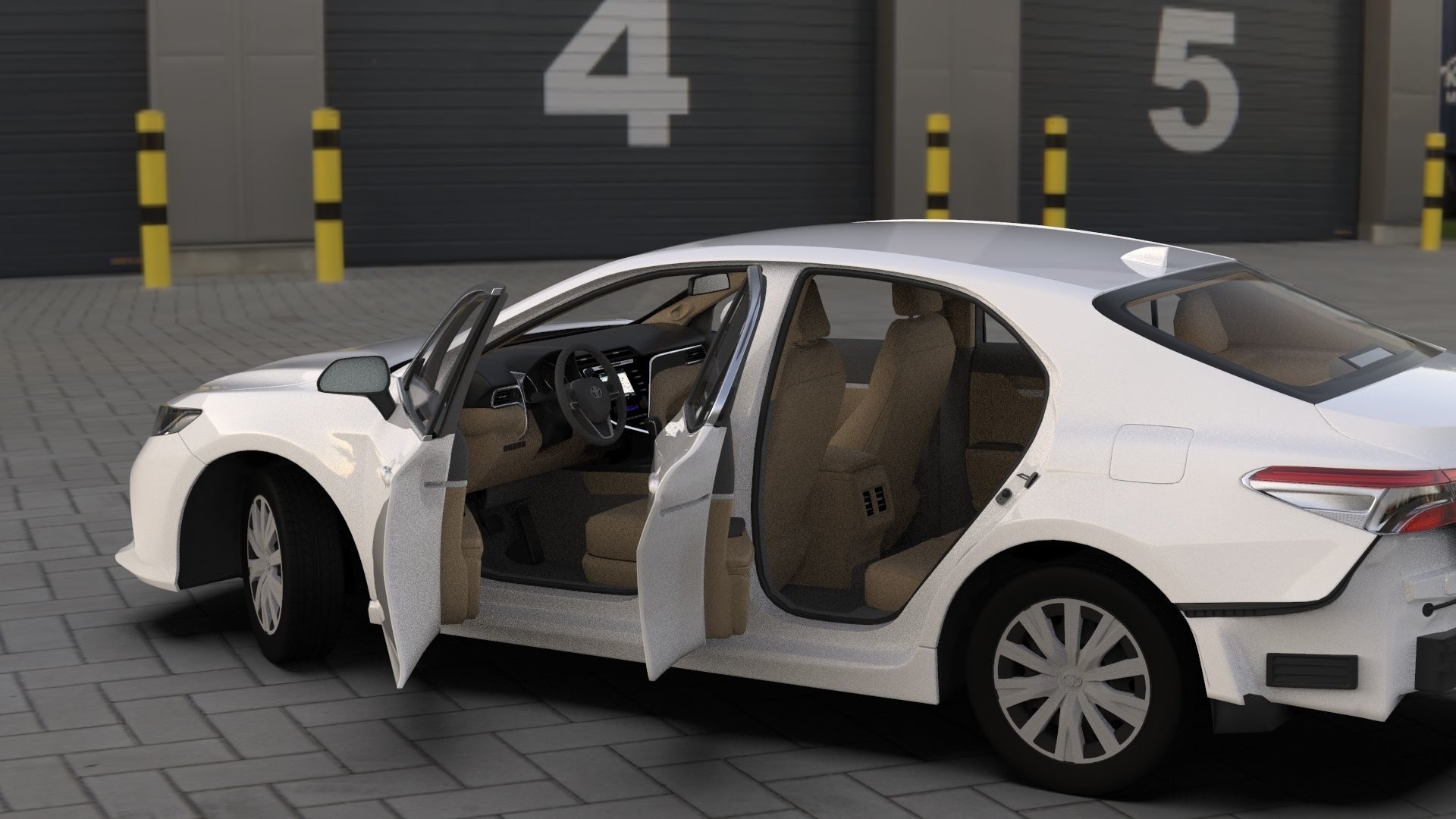 Toyota Camry LE 2019 HQ INTERIOR Bumpers Support 3D model_5