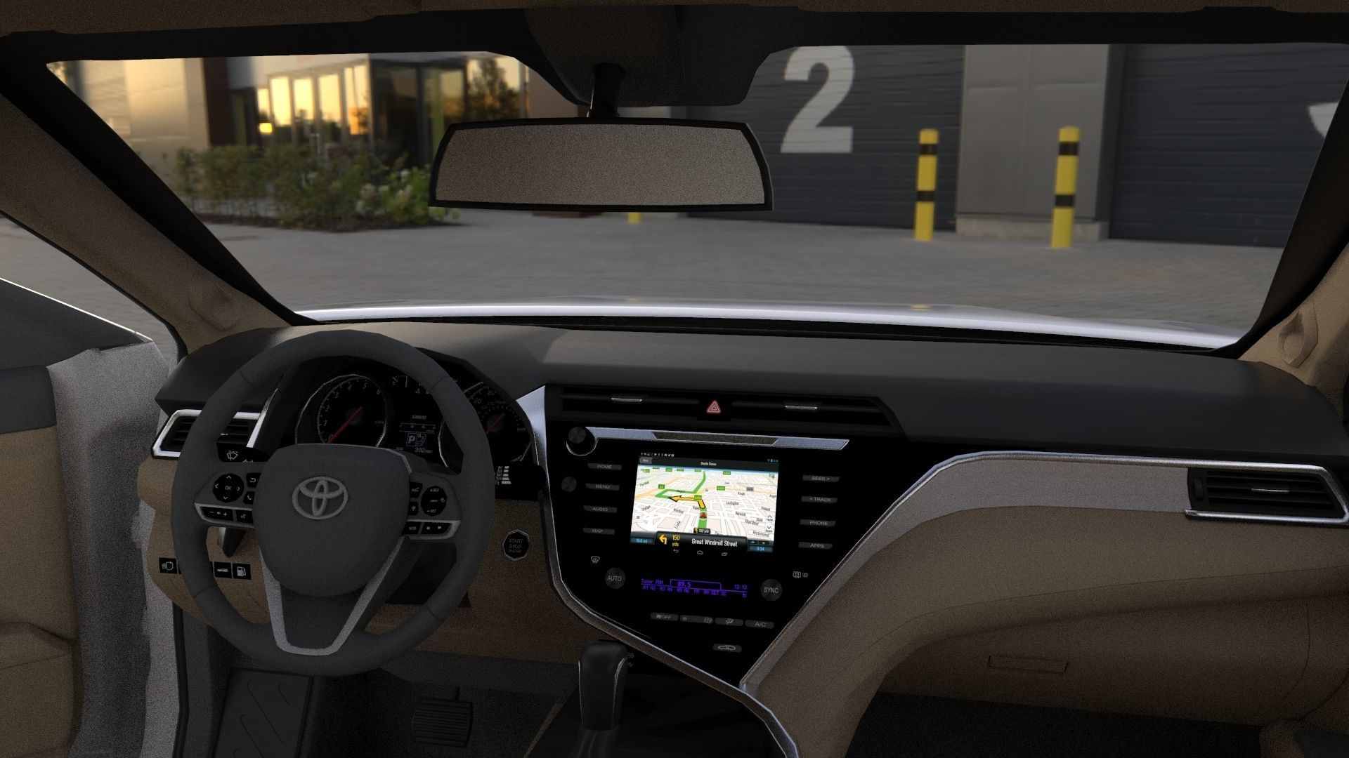 Toyota Camry LE 2019 HQ INTERIOR Bumpers Support 3D model_4