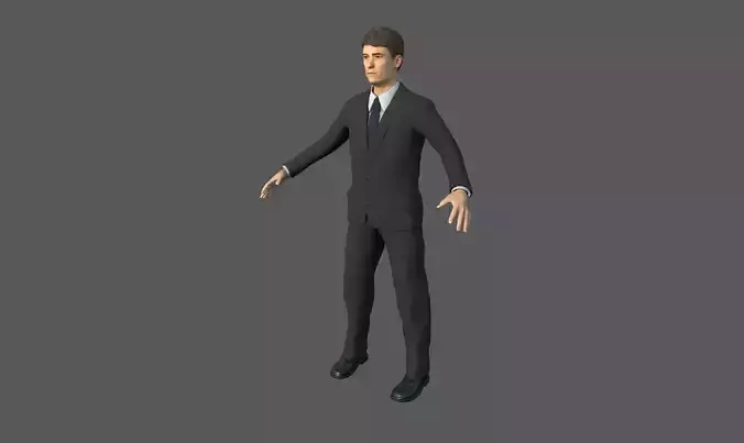 Businessman middleage character - lowpoly - rigged Low-poly 3D model
