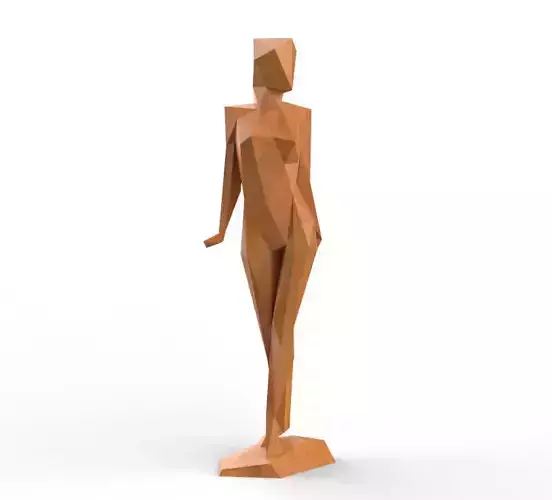 Low Poly Abstract Girl Figure 3D print model
