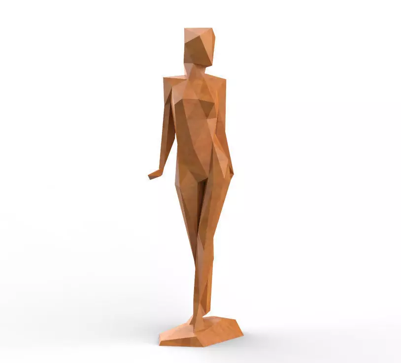 Low Poly Abstract Girl Figure 3D print model