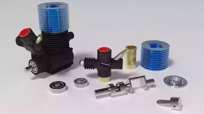 RC Car Nitro Engine Free 3D model