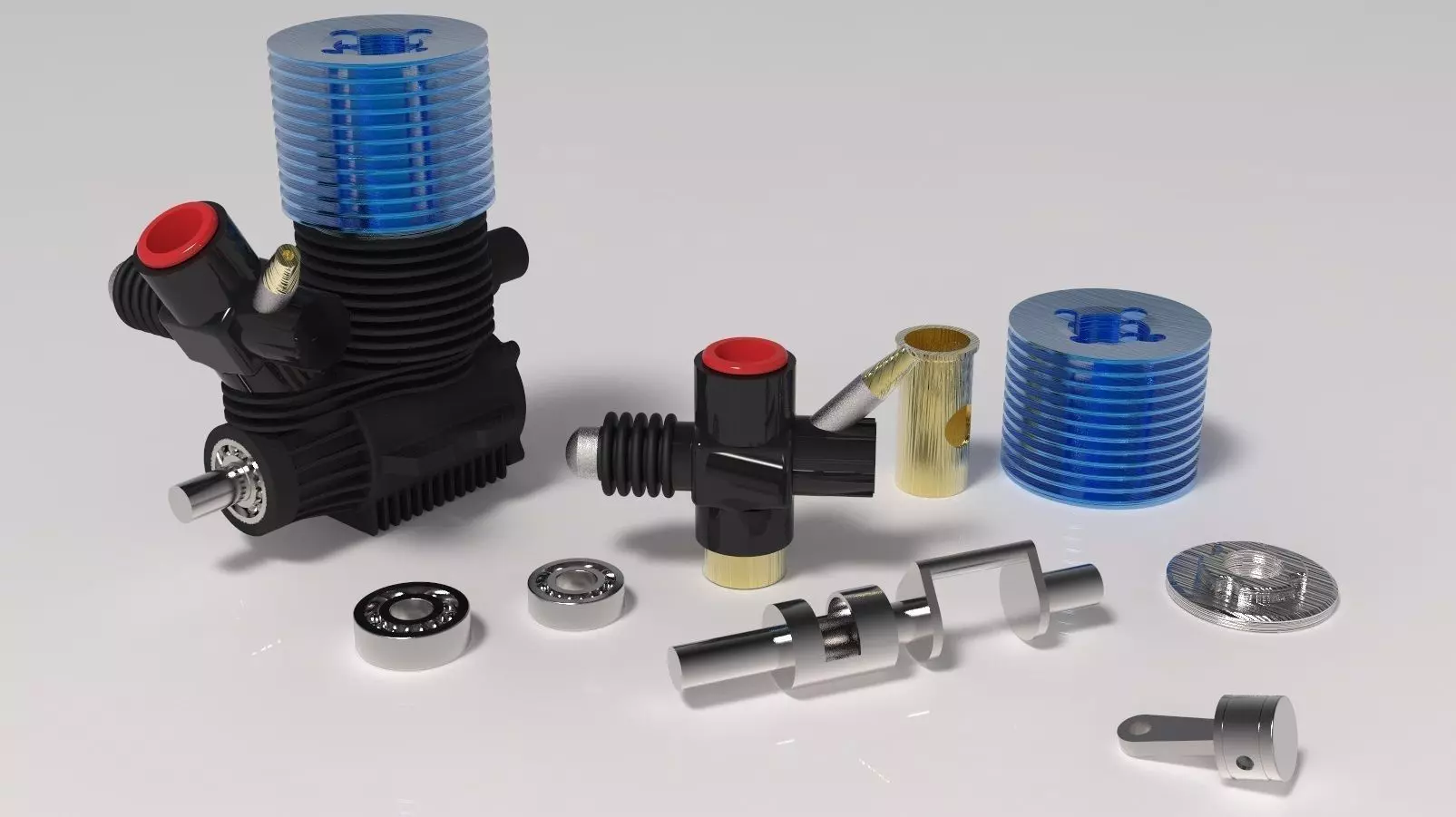 RC Car Nitro Engine Free 3D model_0