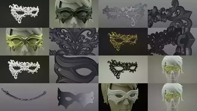 Carnival Masks 3D Model Collection