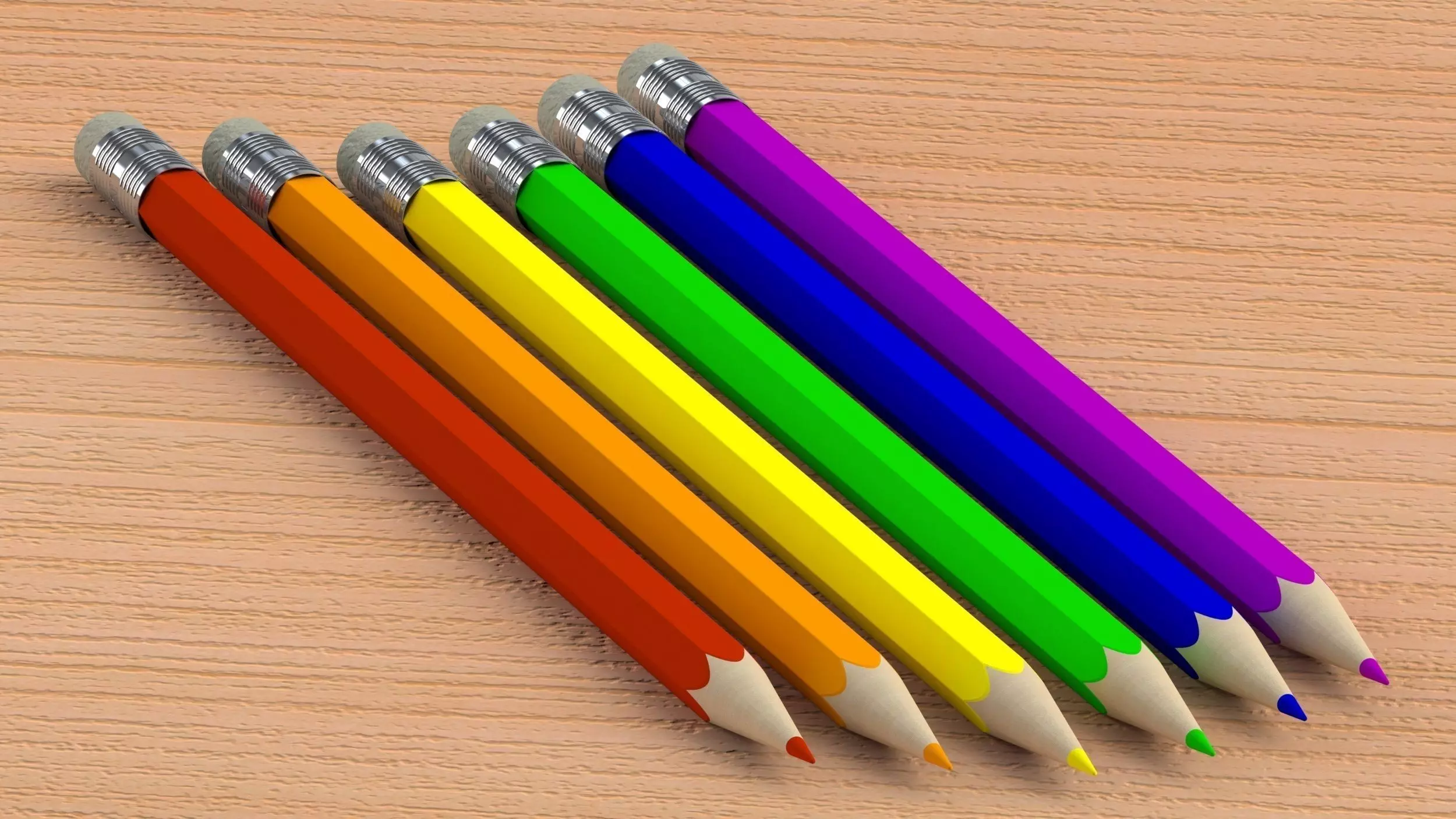 Color pencils Free 3D model