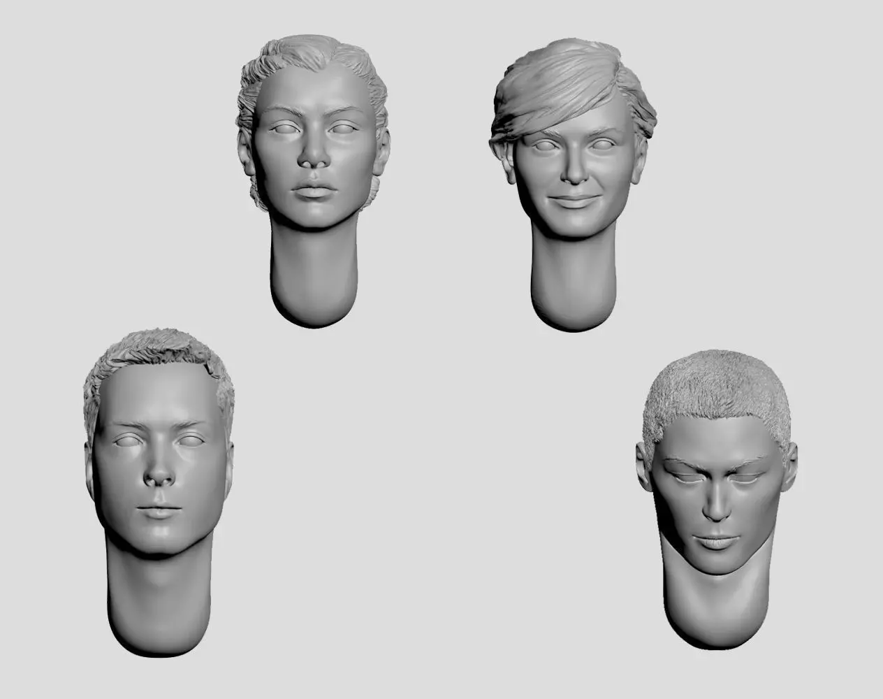 Set of heads - 35th Scale 3D print model