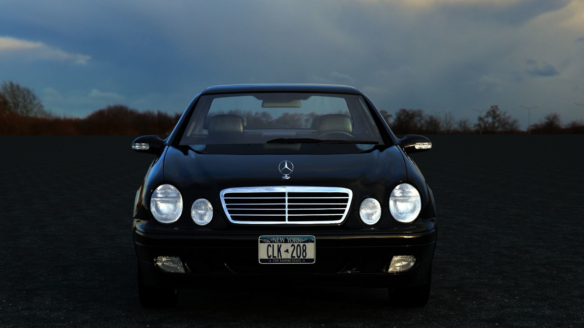 Mercedes-benz CLK Low-poly 3D model_2
