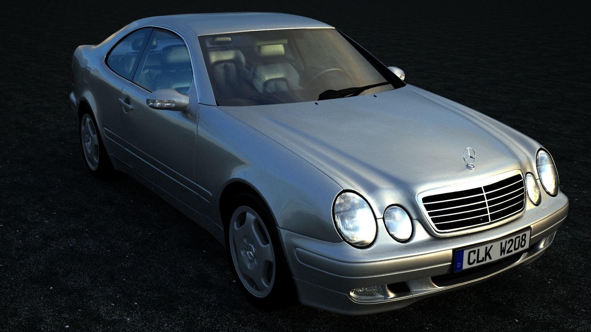 Mercedes-benz CLK Low-poly 3D model_8