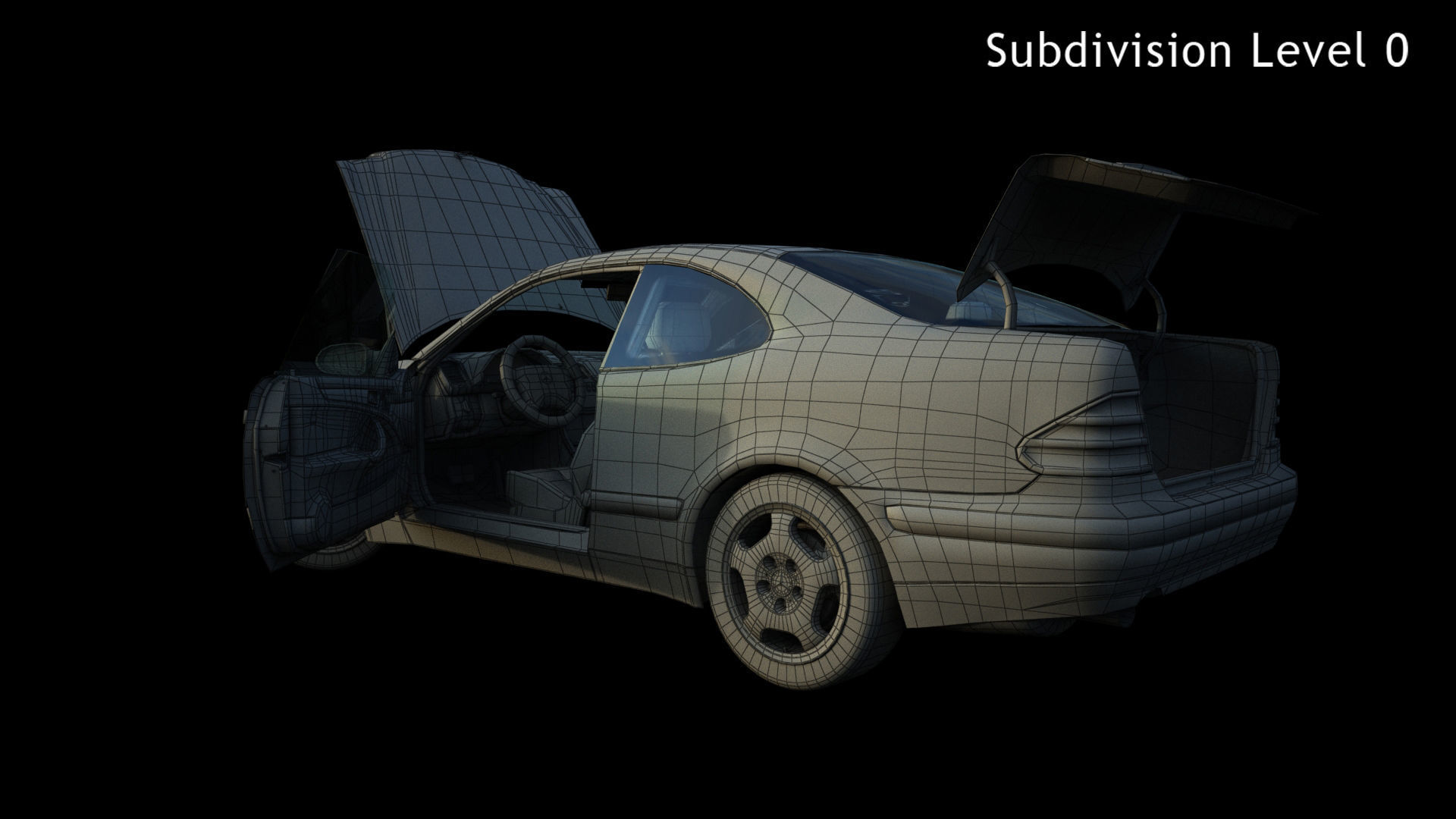 Mercedes-benz CLK Low-poly 3D model_23