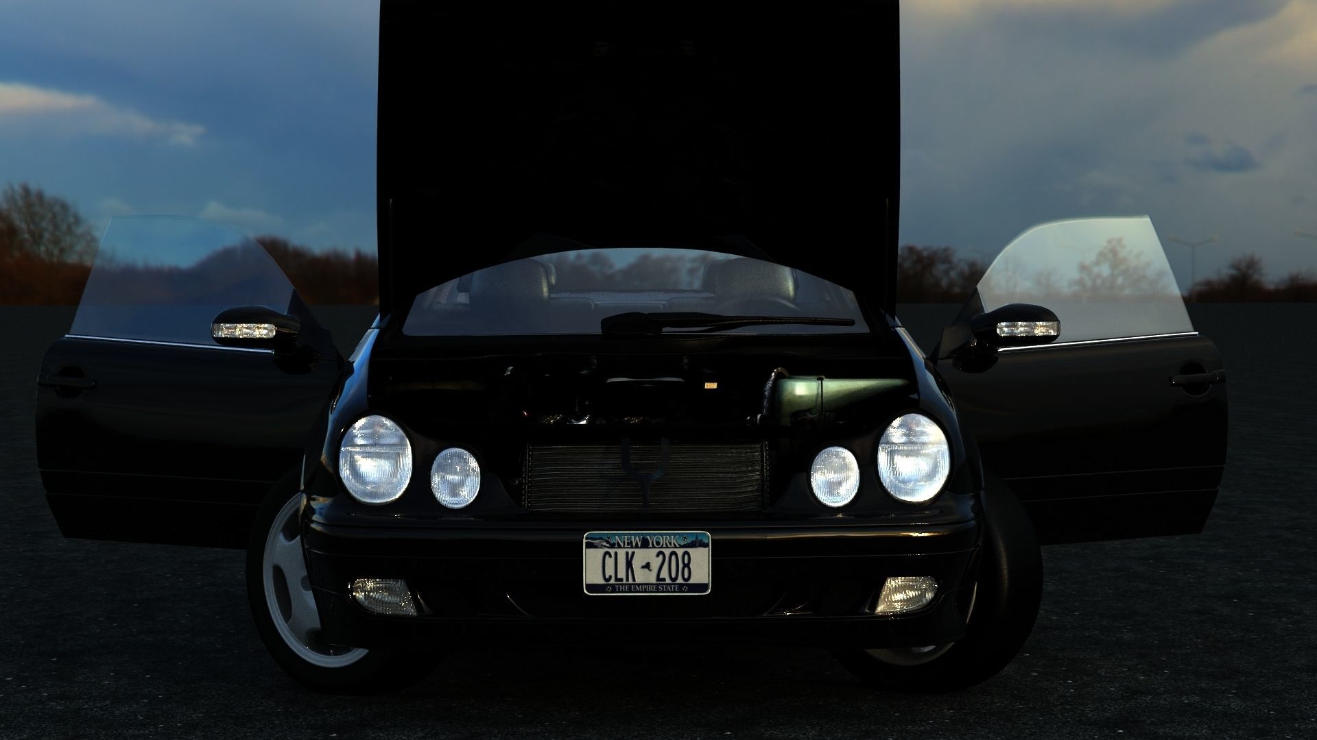 Mercedes-benz CLK Low-poly 3D model_12