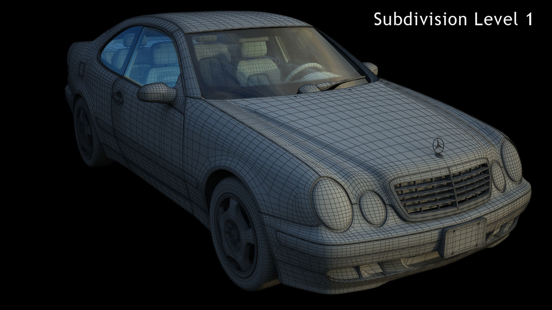 Mercedes-benz CLK Low-poly 3D model_15