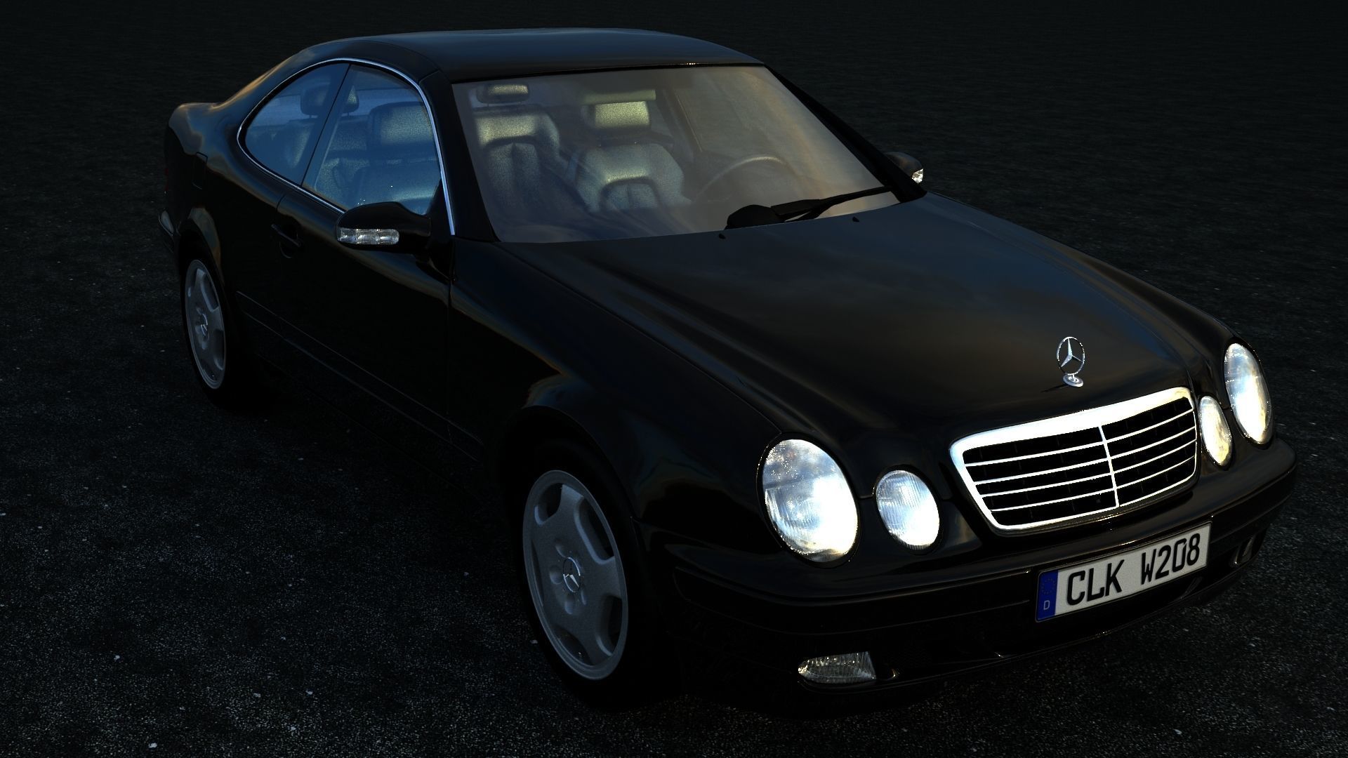 Mercedes-benz CLK Low-poly 3D model_7