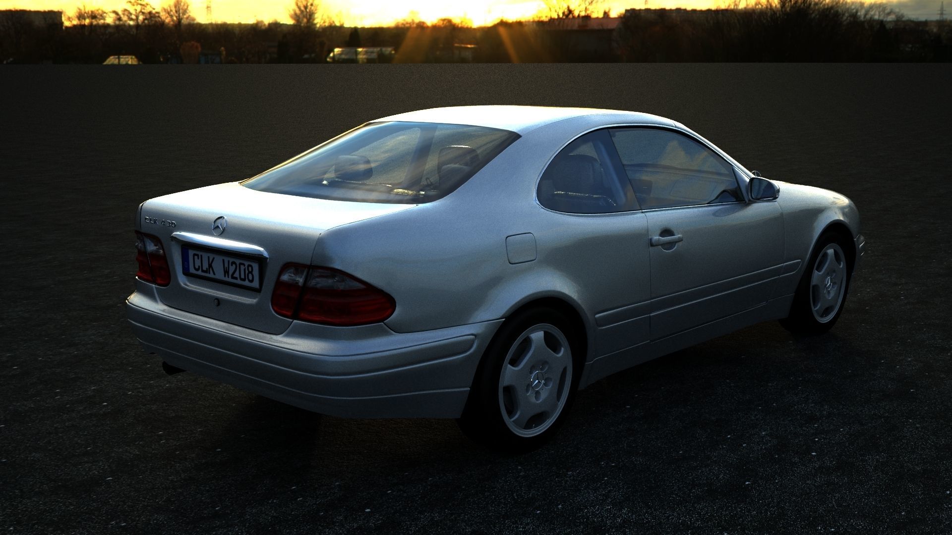 Mercedes-benz CLK Low-poly 3D model_3