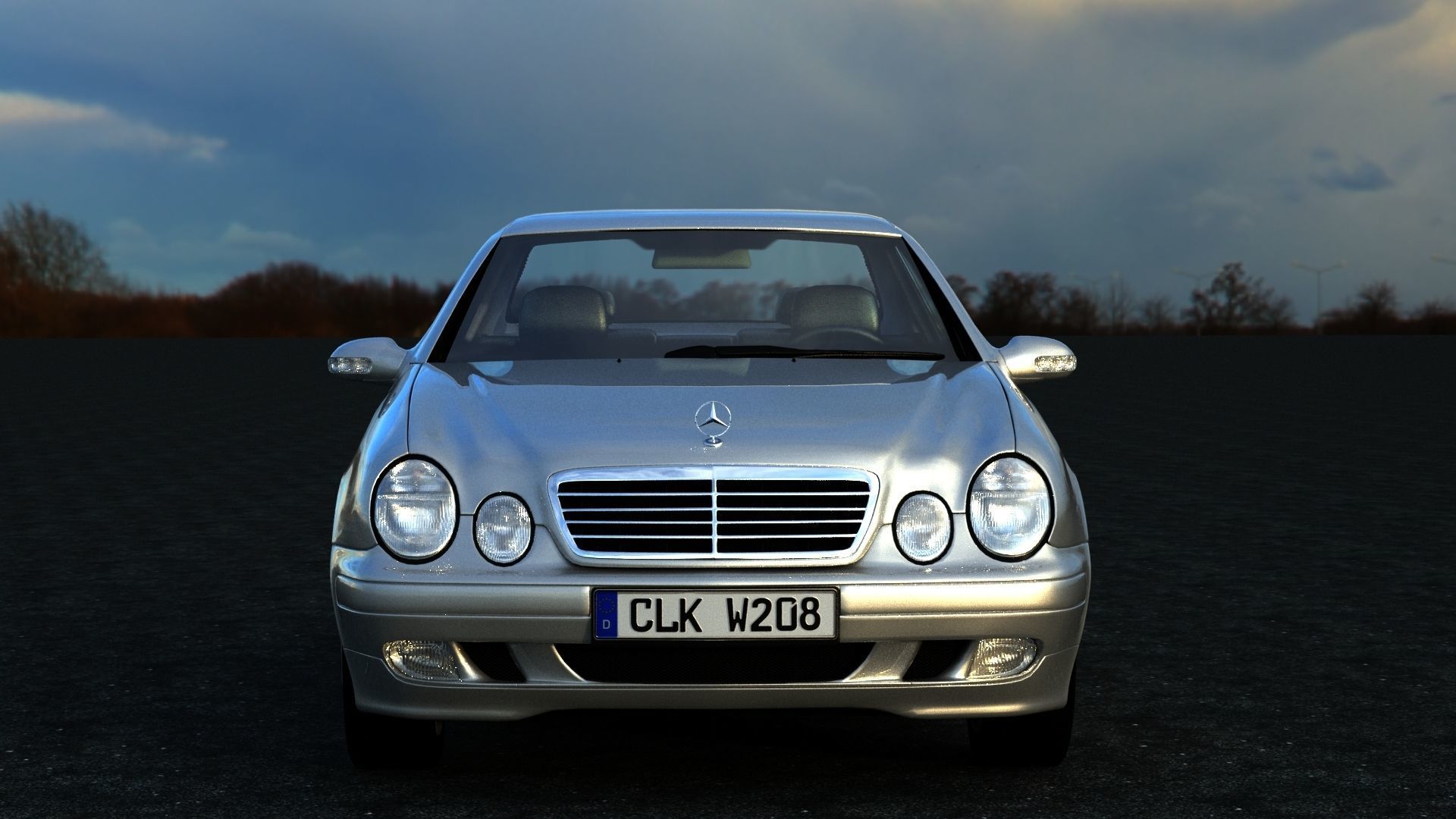 Mercedes-benz CLK Low-poly 3D model_1