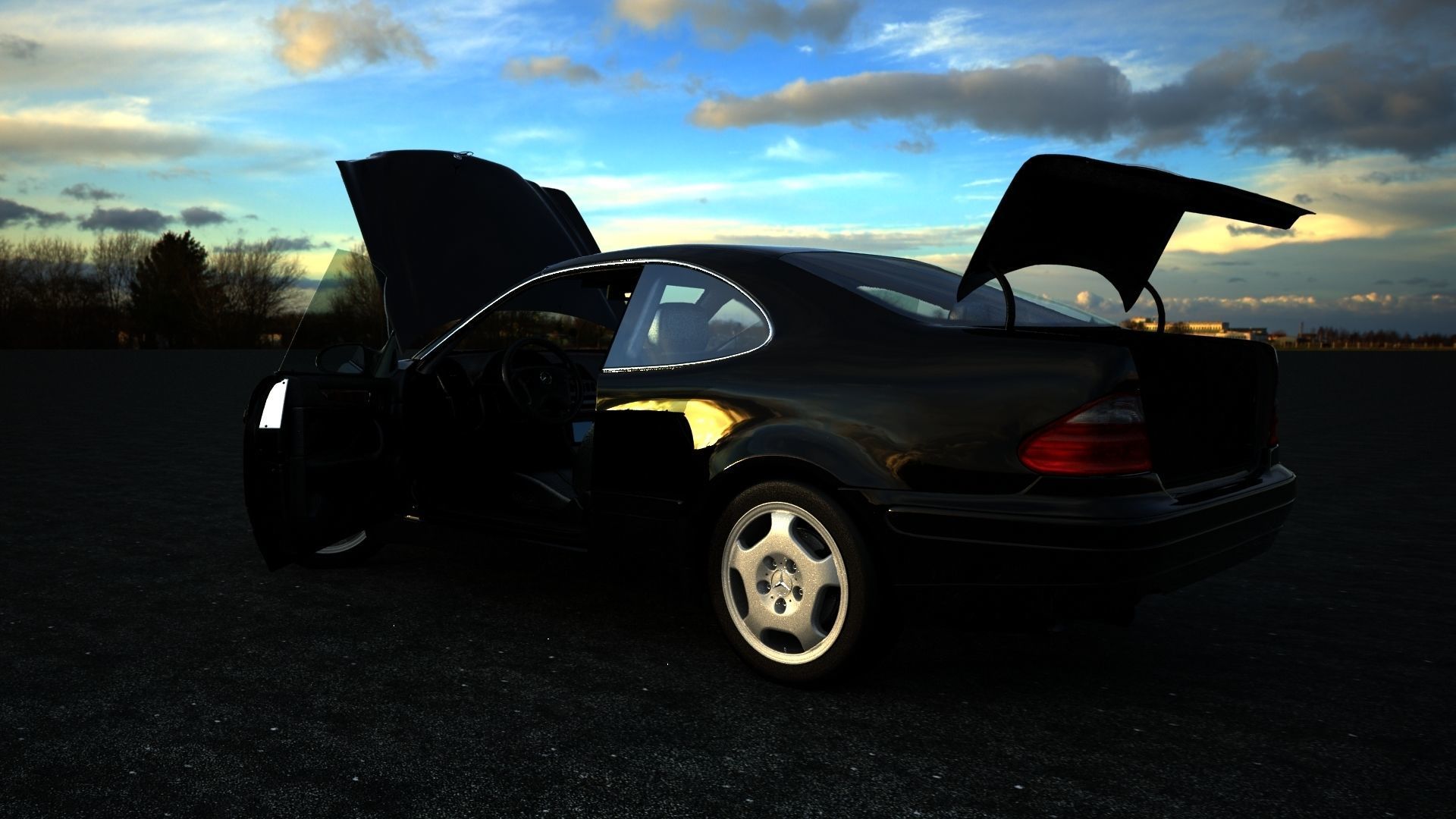Mercedes-benz CLK Low-poly 3D model_11