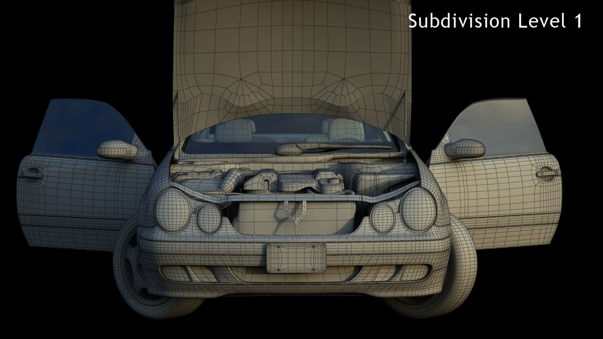 Mercedes-benz CLK Low-poly 3D model_22