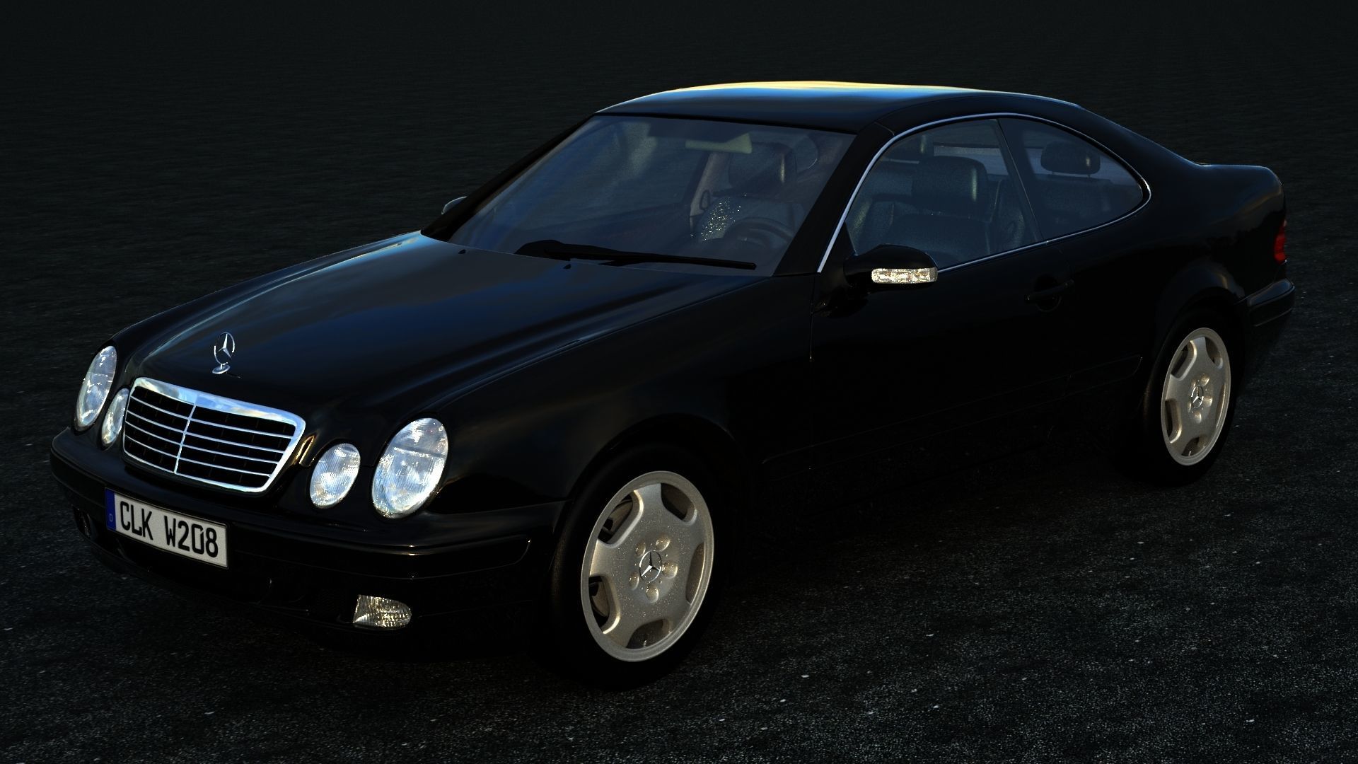 Mercedes-benz CLK Low-poly 3D model_5