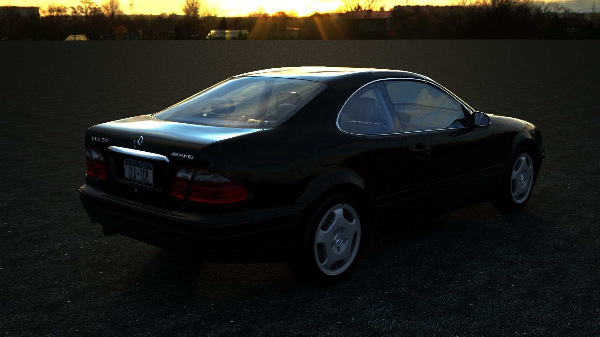 Mercedes-benz CLK Low-poly 3D model_4