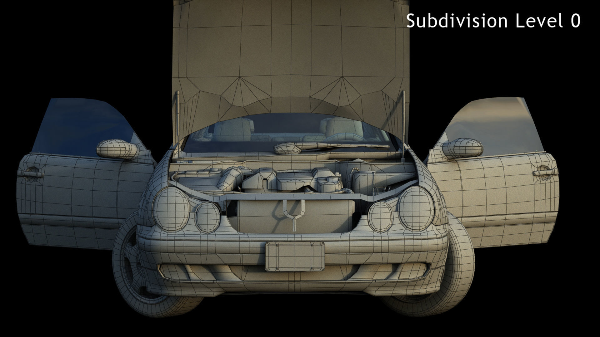 Mercedes-benz CLK Low-poly 3D model_21