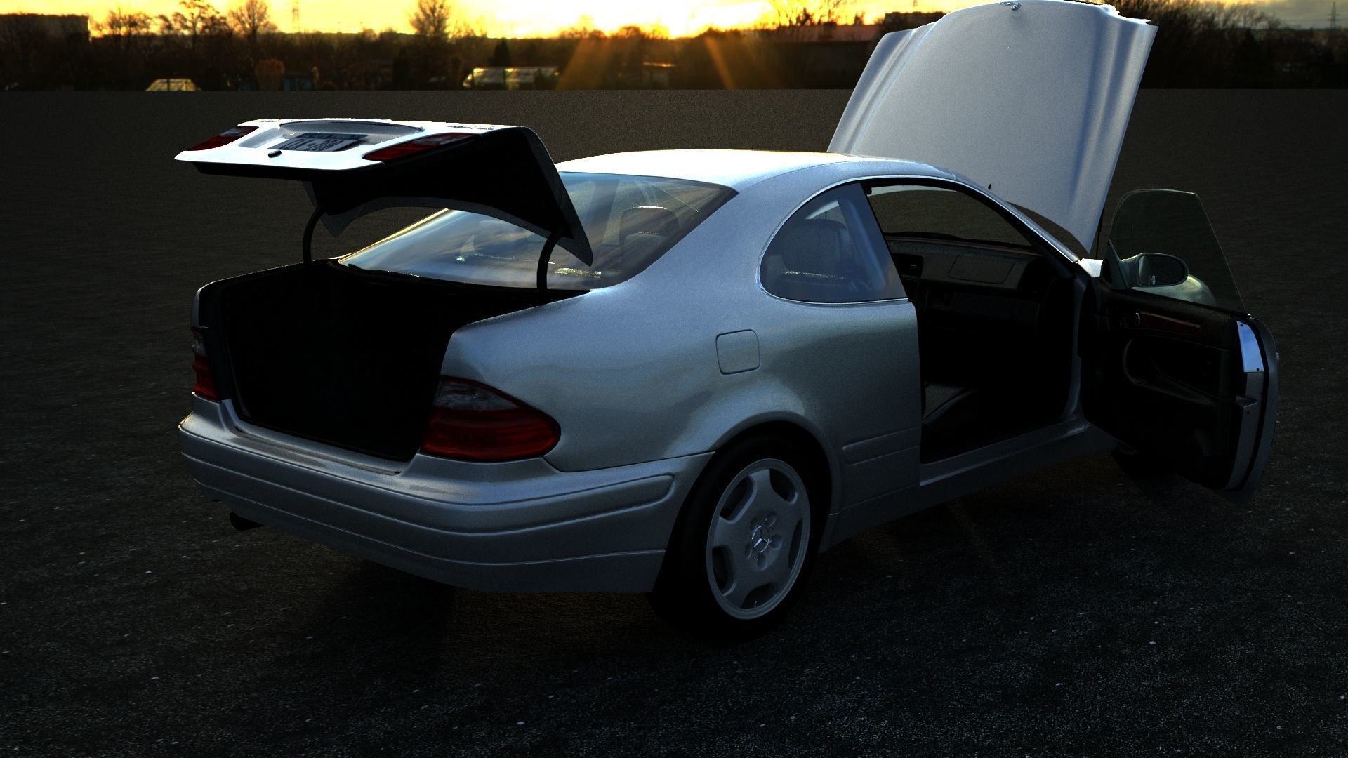 Mercedes-benz CLK Low-poly 3D model_13