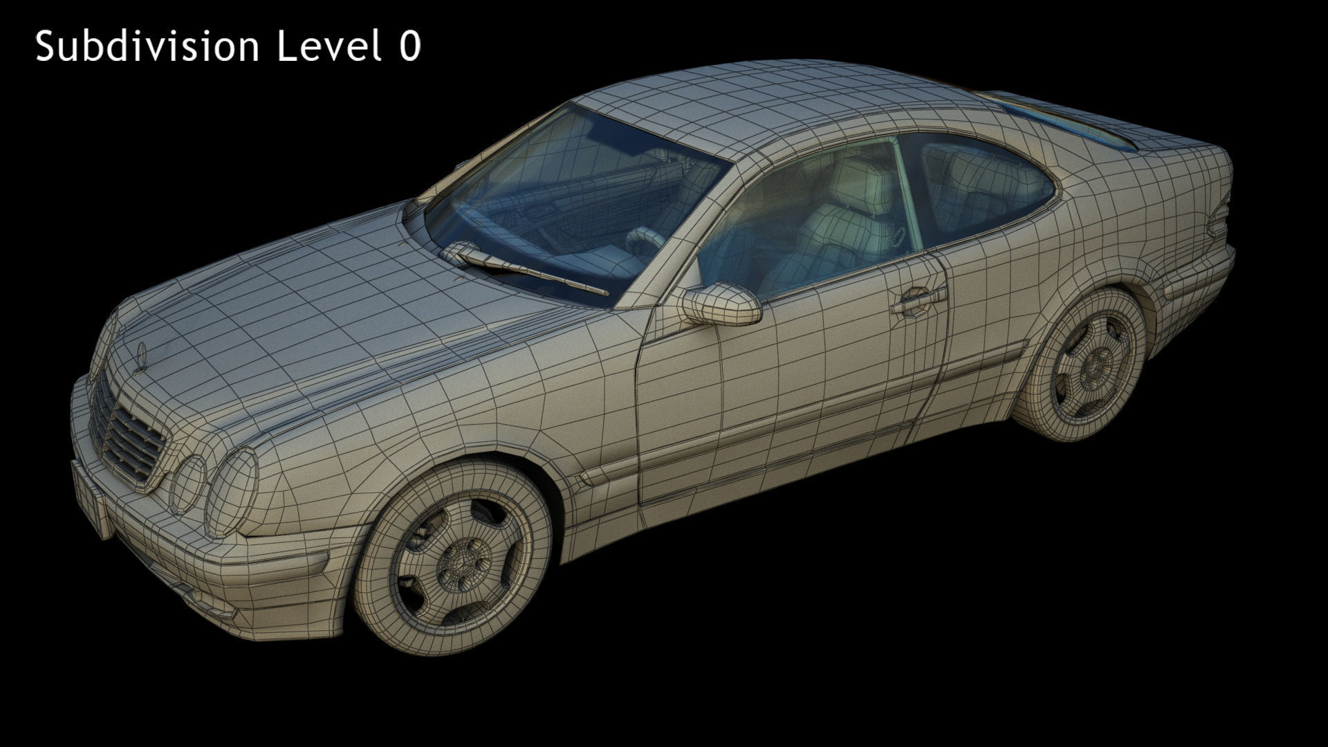 Mercedes-benz CLK Low-poly 3D model_16