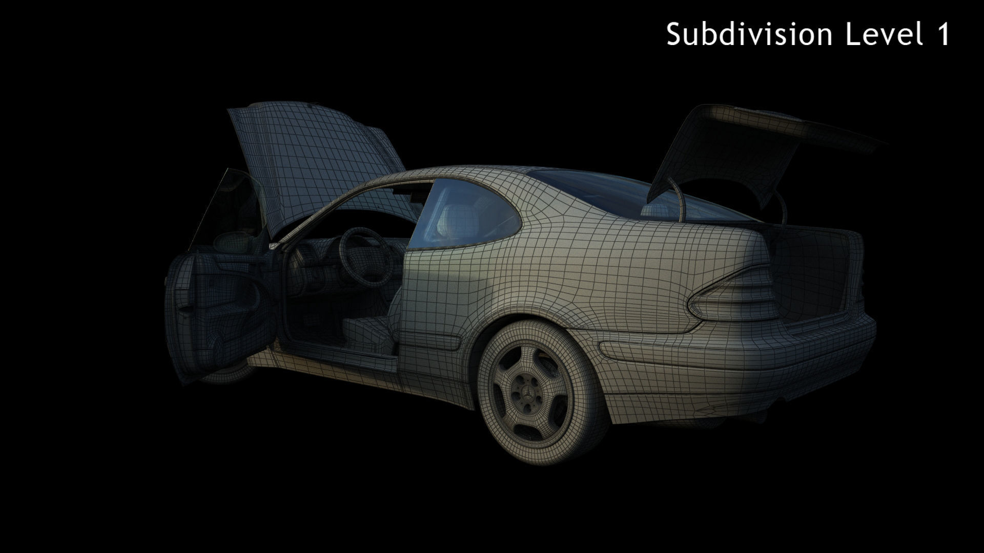 Mercedes-benz CLK Low-poly 3D model_24