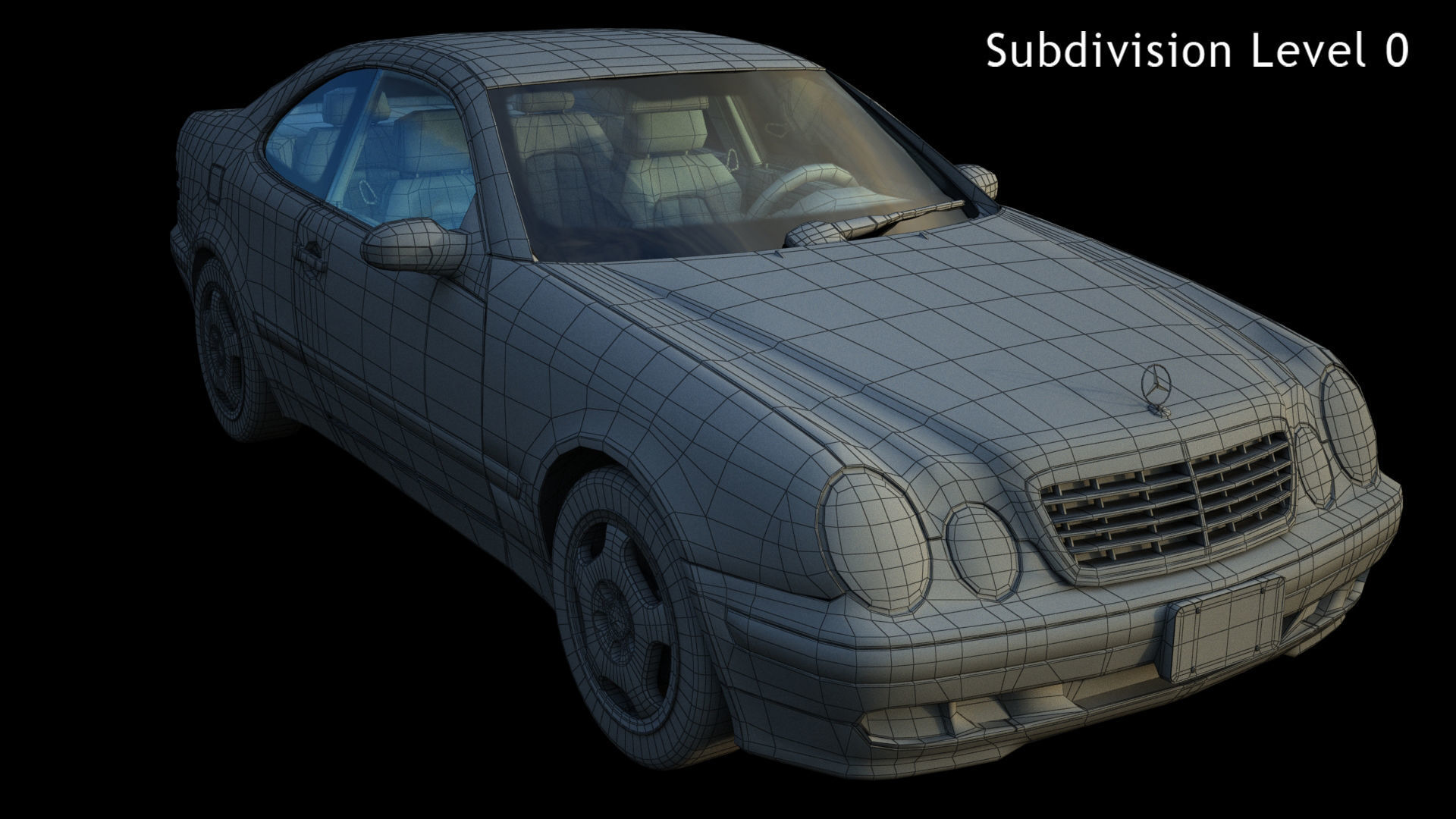 Mercedes-benz CLK Low-poly 3D model_14