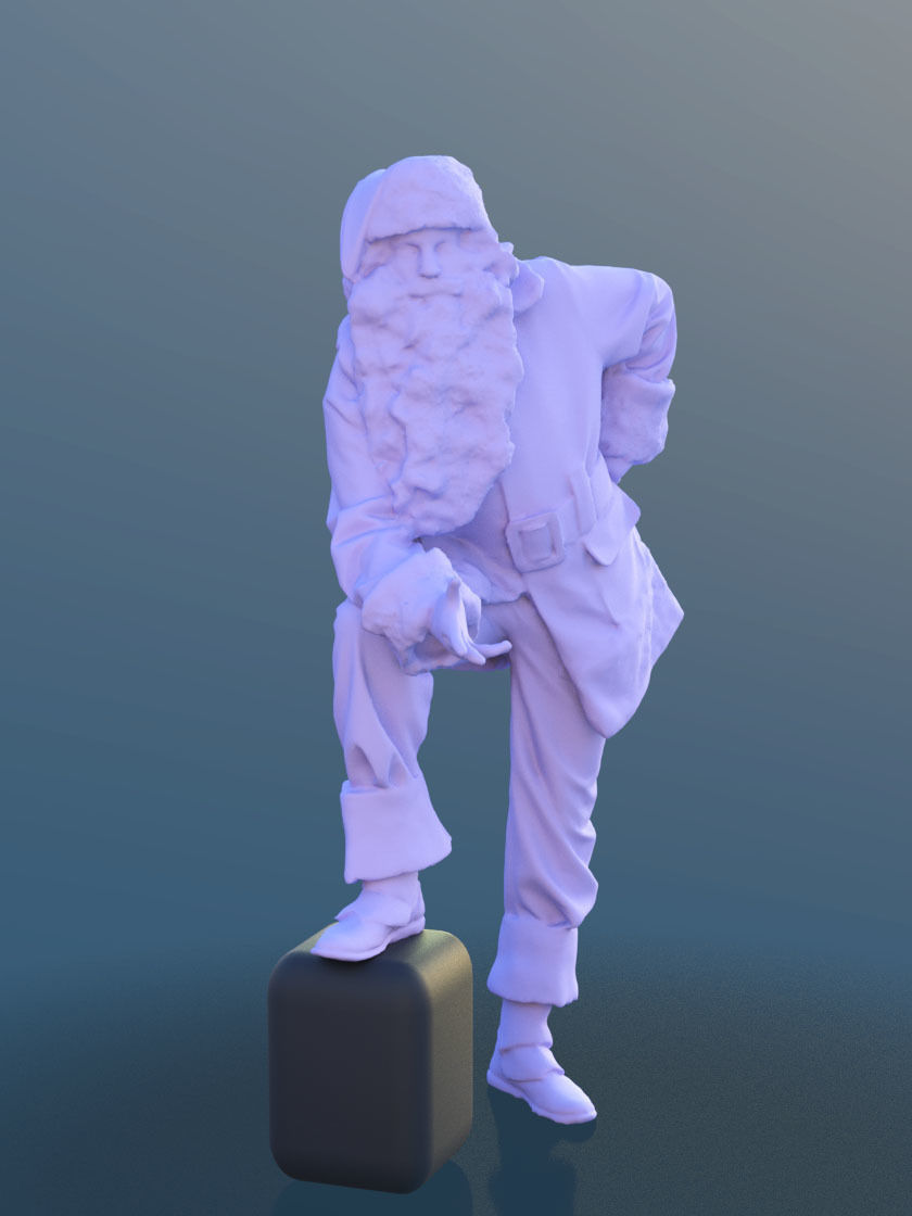 Santa 10600 - Santa Claus With Sleigh - Christmas Special Low-poly 3D model_1