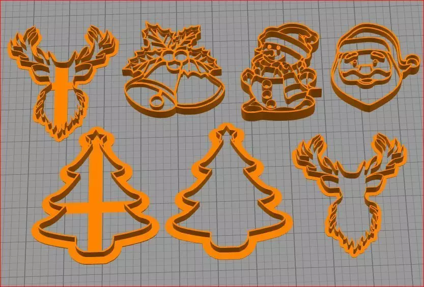 Cookie cutter set - Christmas 3D print model_0