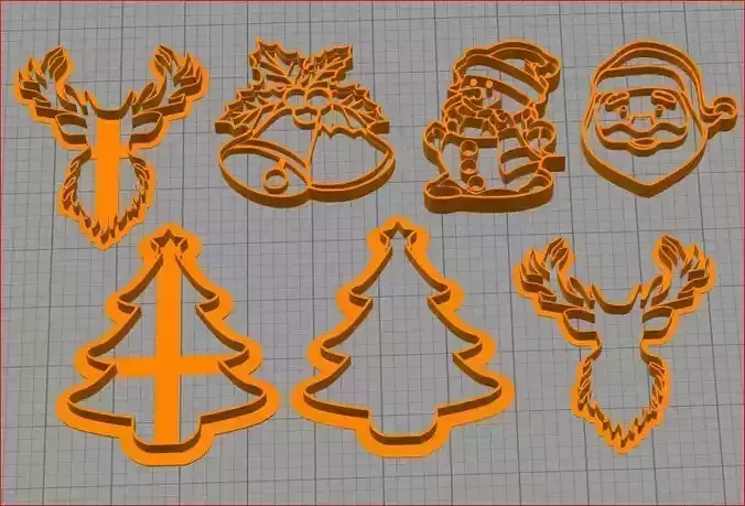 Cookie cutter set - Christmas 3D print model