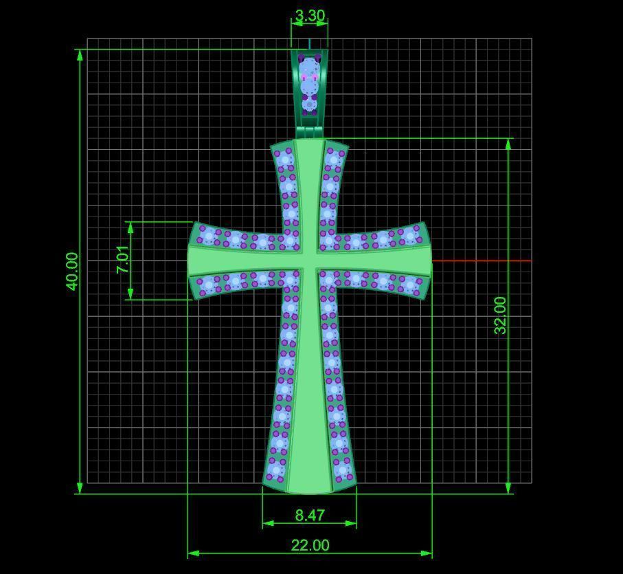 Cross 06 pendant 3D print model_10