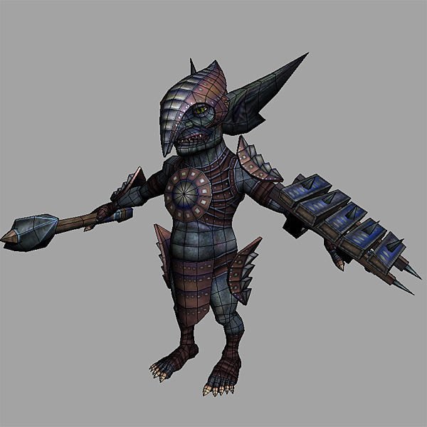Goblin Warrior Light Version Low-poly 3D model_16