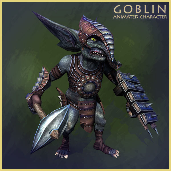 Goblin Warrior Light Version Low-poly 3D model_8