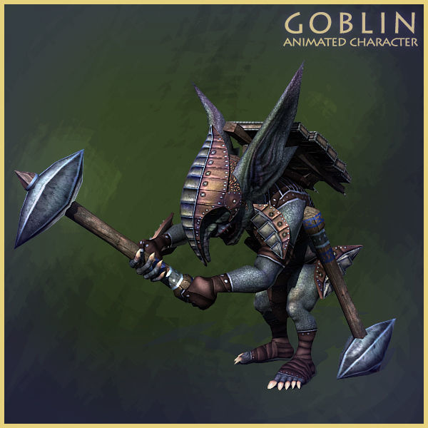 Goblin Warrior Light Version Low-poly 3D model_15