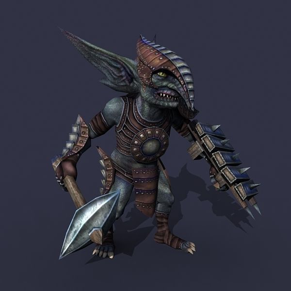 Goblin Warrior Light Version Low-poly 3D model_13