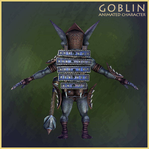 Goblin Warrior Light Version Low-poly 3D model_5