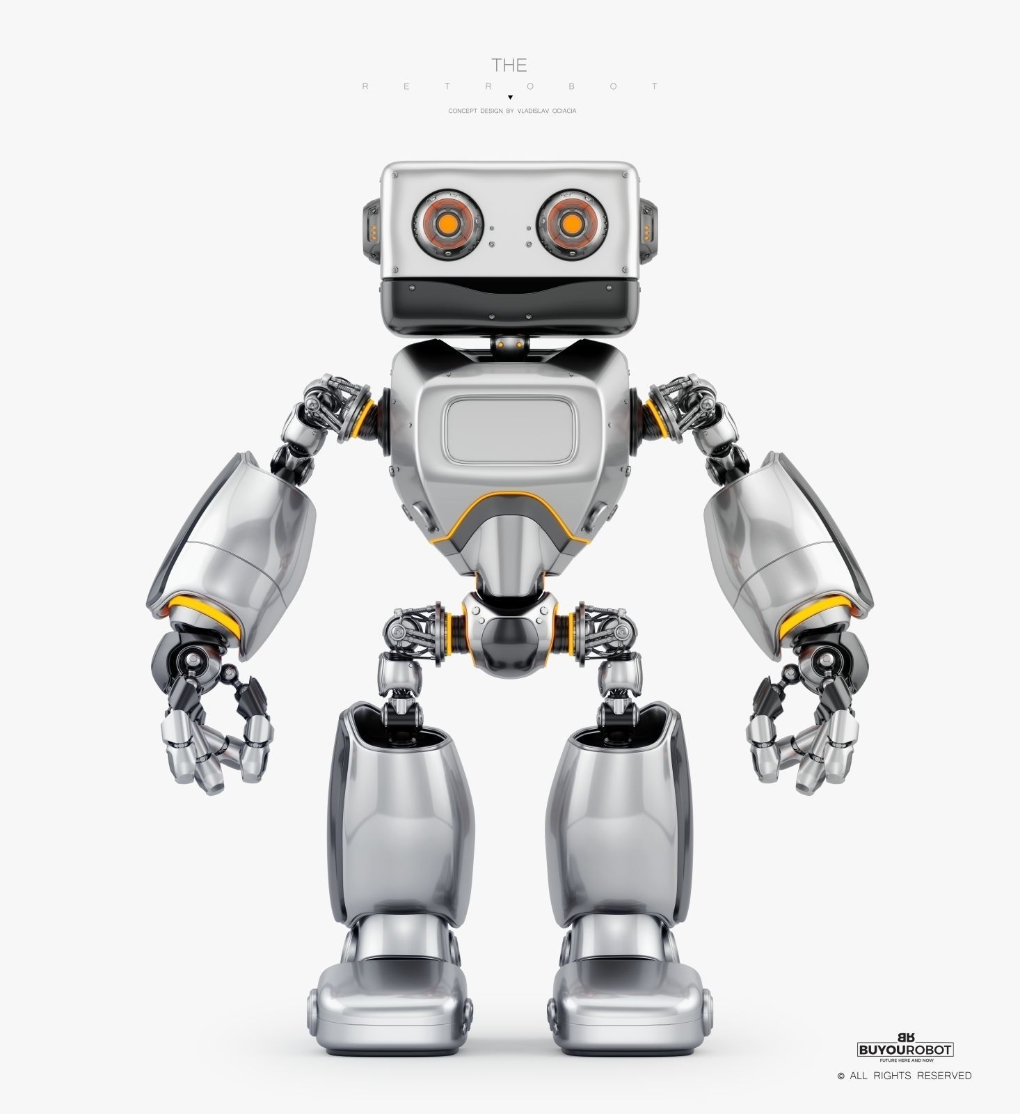 Big Daddy retro bot  3D model_1