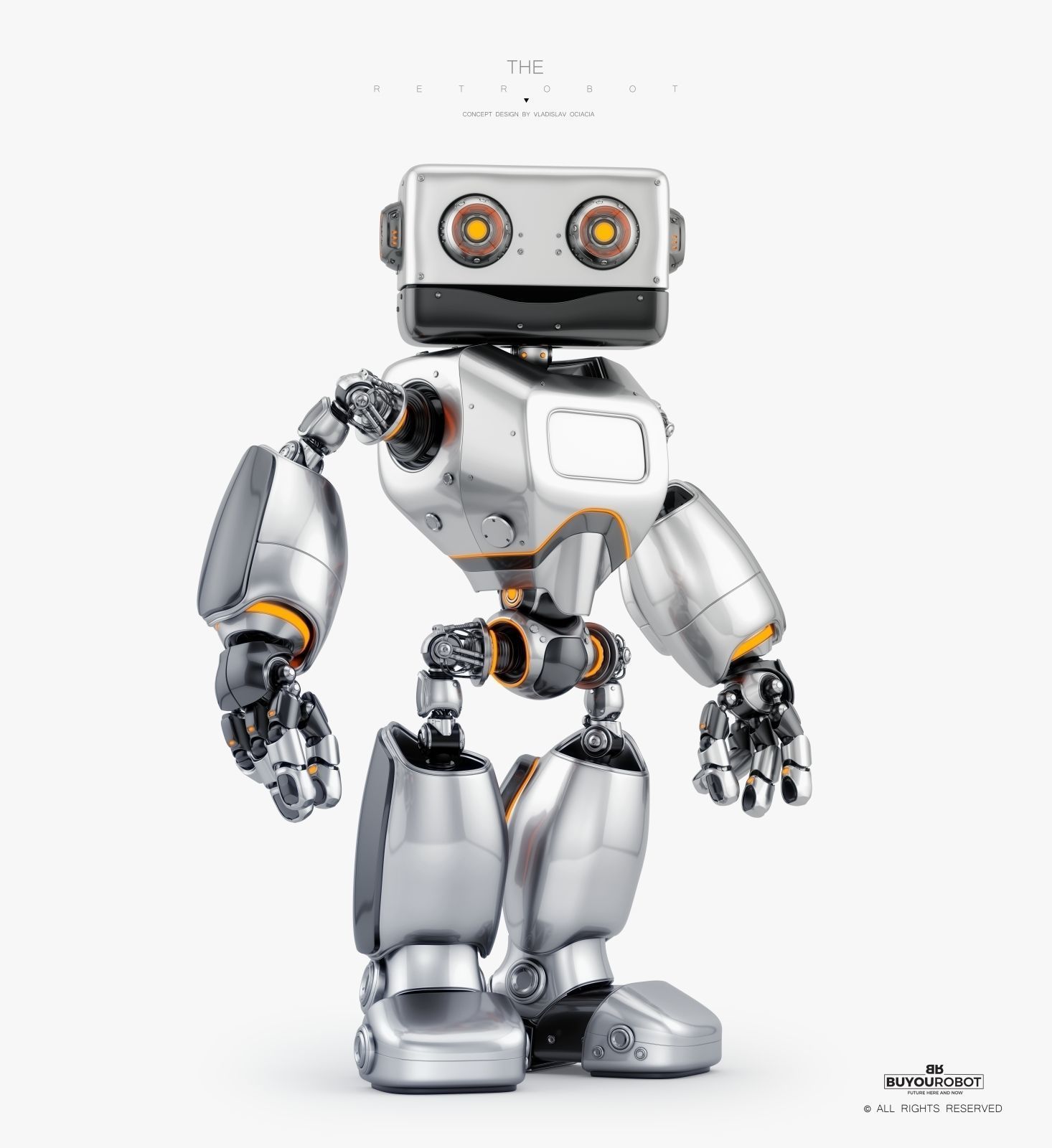 Big Daddy retro bot  3D model_2