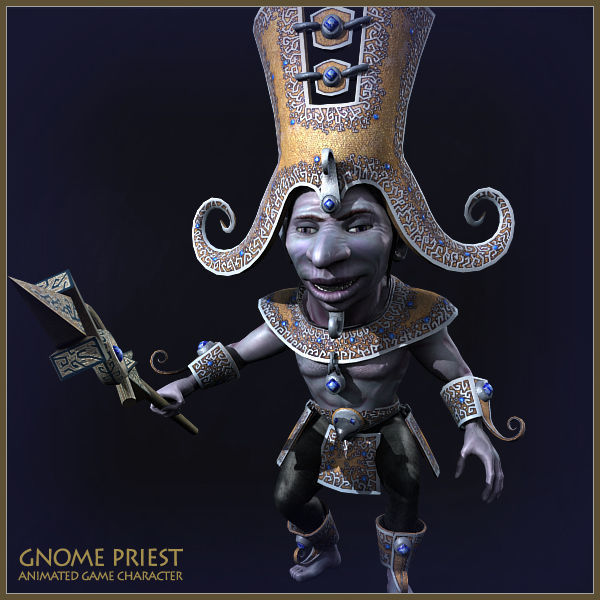 Gnome Priest Light Version Low-poly 3D model_10